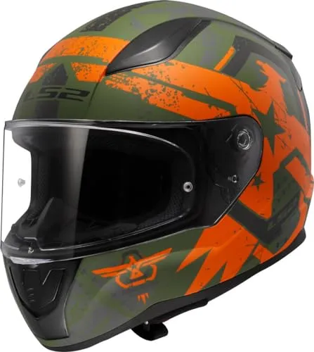LS2, Integraler Motorradhelm RAPID II THUNDERBIRDS Matt Orange, S