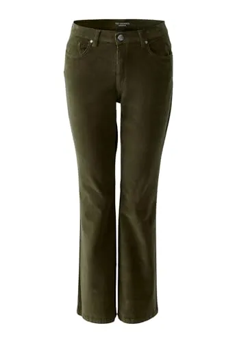 Oui Cordhose grün Größe 42 - Stilvolle Cordhose in grün, gefertigt aus 98 % Baumwolle und 2 % Elasthan. Ideal für trendige Outfits und hohen Tragekomfort.