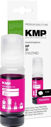 KMP Nachfülltinte ersetzt HP 31, 1VU27AE Kompatibel Magenta 70ml H199 1769,0006