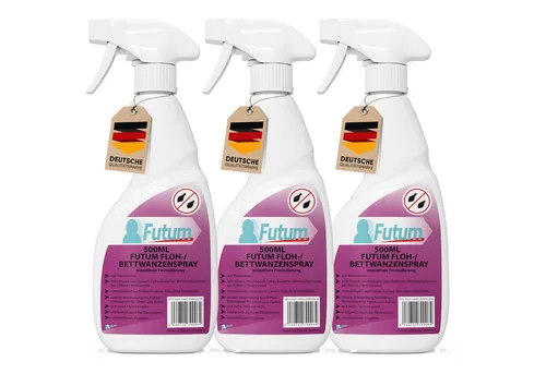 FUTUM Insektenspray - Effektives Anti-Bettwanzen- und Flohmittel, 3-St. - FUTUM Insektenspray bietet eine biozidfreie Lösung zur gezielten Bekämpfung von Schädlingen. Ideal für Innen- und Außenbereiche, ermöglicht es eine präzise Anwendung gegen eine Vielzahl von Insekten.