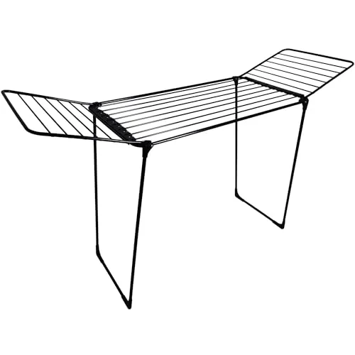 CasaSi Wäscheständer extra hoch Schwarz 20m Flügelwäscheständer Poseidon - Wäscheständer mit 20m Trockenlänge, ideal für lange Kleidungsstücke. Extra hohe Konstruktion verhindert Bodenberührung und sorgt für schonendes Trocknen.