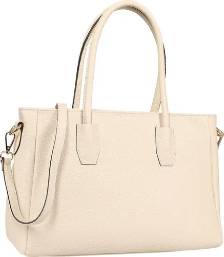 Toscanto Damen Handtasche aus Leder in Beige - Elegante Toscanto Handtasche aus hochwertigem Leder, ca. 35cm breit. Ideal für besondere Anlässe, mit abnehmbarem und verstellbarem Gurt. Ein stilvolles Accessoire für modebewusste Damen.