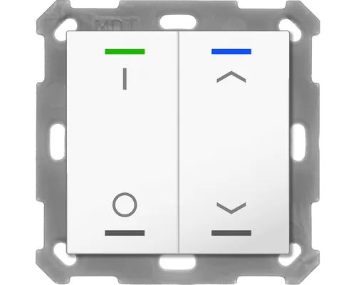 MDT BE-TAL5502.D1 KNX Taster Light 55 - Smart Home KNX Taster mit 2 Tastenpaaren für Schalten und Jalousien, integrierter Busankoppler, kompatibel mit gängigen 55 mm Schalterprogrammen.