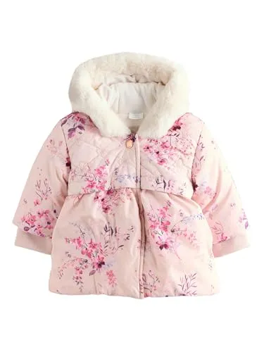 NEXT Baby Mädchen Puffermantel mit Blumenmuster in Rosa 68-74