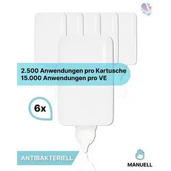 Cosmos antibakterielle Schaumseife 15.000 Anwendungen, 6 x 1 Liter, inkl. Pumpe, vakuumierte Kartusche, made in Germany