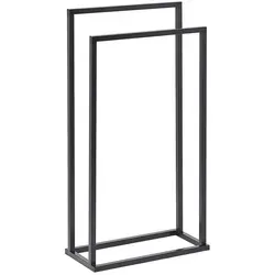 Beliani Handtuchständer Schwarz, Metall 45x85 cm - Stylischer Handtuchständer in elegantem Schwarz, ideal für optimale Luftzirkulation und schnelles Trocknen. Stabiler Standfuß aus pulverbeschichtetem Metall, einfach überall platzierbar, perfekt für jedes Bad.
