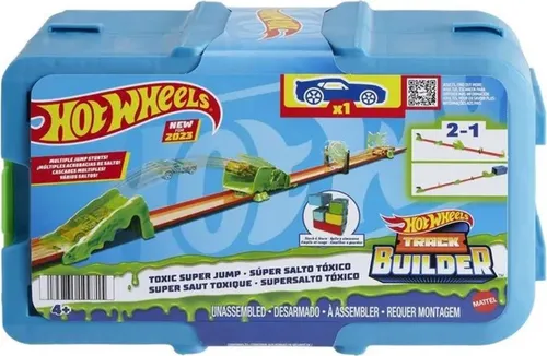 HOT WHEELS Track Builder - Giftiger Super-Sprung Trackset - Puppen & Zubehör, kreatives Bauen mit Rampen und Flippern für spannende Sprünge und Herausforderungen, ideal für Kinder ab 4 Jahren.