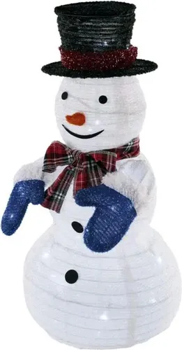 LED Weihnachts-SCHNEEMANN, faltbar, 60 cm, Indoor, kaltweiß