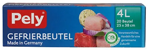 pely 8664 Gefrierbeutel, 4 Liter, 20 Beutel