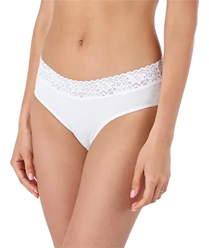 Bellivalini Damen Pantys Baumwolle Spitzenunterwäsche für Frauen BLV50-191 (Weiß, XL)