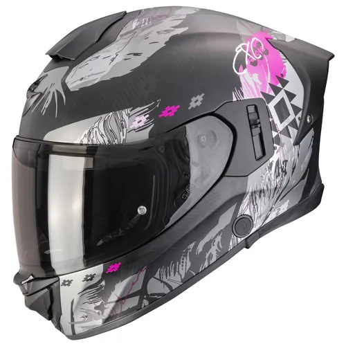 Scorpion EXO-530 Air Hadji Motorradhelm - XS (53) in Schwarzmatt/Pink/Grau - Hochwertiger Integralhelm für Onroad-Fahrten, mit optimaler Belüftung und kratzfestem Visier. Inklusive integriertem Sonnenvisier für besten Komfort.