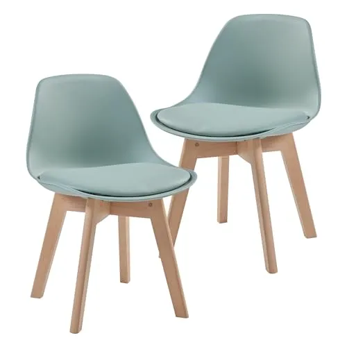 [en.casa] Kinderstuhl Elvdal 2er Set - Ergonomischer Schreibtischstuhl in Mintgrün - Bürostühle für Kinder mit ergonomischer Form und gepolsterter Sitzfläche für maximalen Komfort und gesunde Sitzhaltung. Ideal für das Kinderzimmer!