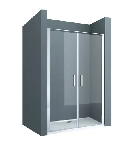 doporro Duschwand Teramo66 - Nischentür aus 8mm ESG-Sicherheitsglas - Duschwände für Badezimmer, elegante Nischentür mit praktischer Hebe-Senkmechanik und beidseitiger NANO-Beschichtung für einfache Reinigung.