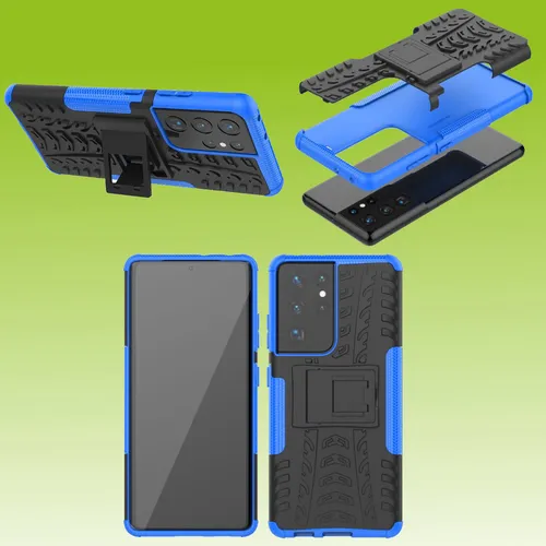 Für Samsung Galaxy S21 Ultra G998B Outdoor Blau Handy Tasche Etuis Hülle Cover