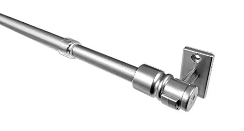 Tilldekor Caféhausstange FLORIDA, silber, ausziehbare Gardinenstange, 135 - 225 cm, inkl. Trägern und Befestigungsmaterial