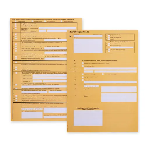 Postzustellungsurkunde Starter-Set inkl. Postzustellungshüllen Umschläge (50 x)