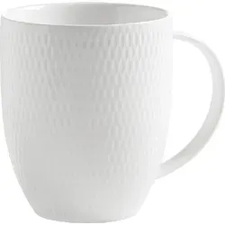 Maxwell & Williams JX260535 Diamonds Round Kaffeebecher 430 ml, Porzellan, weiß - Weiß