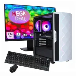 GAMEMAX Gaming-PC MegaDeal Diamond WT Komplett-SET i7 14700F 16GB RAM 1TB SSD RTX 5070 WIN11+ MSI PRO MP273A LED-Monitor, 69cm (27