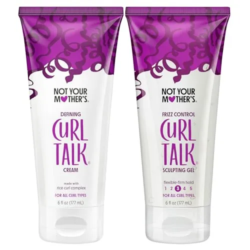 Not Your Mother's Curl Talk Frizz Control 2-Pack - Haarstyling-Produkte mit flexiblem Halt, formuliert mit Reis-Lockenkomplex für maximale Haardefinition und Feuchtigkeit, ideal für alle lockigen Haartypen.