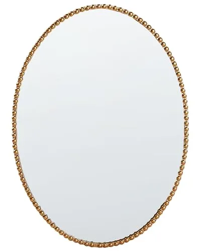 Beliani Ovaler Wandspiegel 83 x 57 cm mit Goldrahmen in gold von Beliani