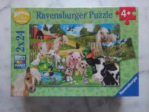 XXXX Puzzle 2 x 24 Teile, Tierfreunde Animal Club,  ab 4 Jahre  Ravensburger NEU