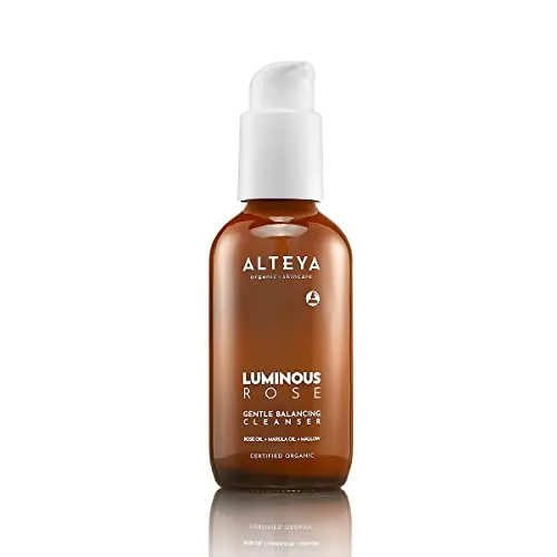 Alteya Organics Sanfters Balancierendes Reinigungsmittel Luminous Rose 120 ml - NaTrue Bio-zertifiziert 100% rein natürlich, Gesichtsreiniger für alle Hauttypen