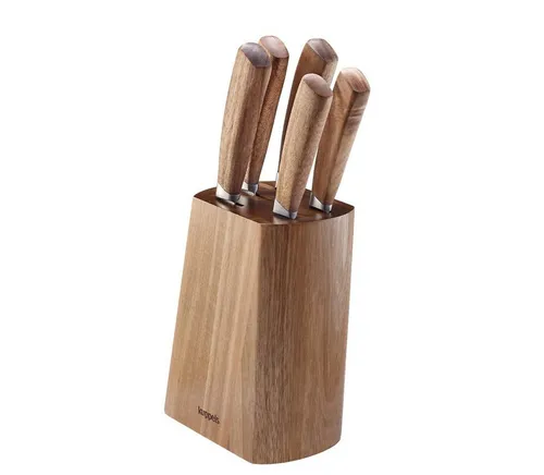 Kuppels Messerblock WOOD (5tlg) – Stilvoller Akazienholzblock mit 5 hochwertigen Messern