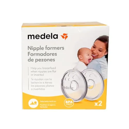 Medela Nipple Formers - Shape inverted or flat nipples to prepare for breastfeeding, BPA free, one size fits all, pack of 2
