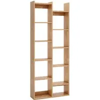 Costway 12-stöckiges Bücherregal mit Anti-Kipp-Sicherungen Natur