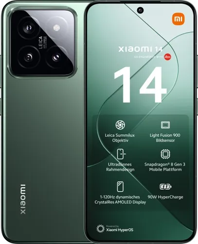 Xiaomi 14 5G - 12GB RAM, 512GB Speicher, 50MP Kamera, wassergeschützt und leistungsstarker Snapdragon 8 Gen. 3 Prozessor