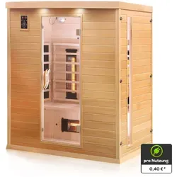 Dewello® Infrarotkabine PIERSON 160cm x 105cm - Wärmekabinen mit 6 Vollspektrumstrahlern für tiefenentspannende Wärme und individuelle Temperatursteuerung. Genießen Sie Musik und Farblichttherapie für Ihr Wohlbefinden.