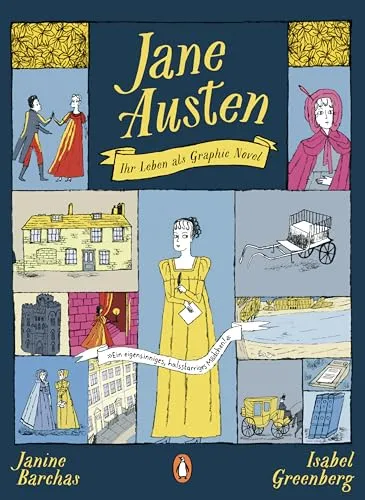 Jane Austen: Die Graphic Novel - Nachschlagewerk über das Leben der Literatur-Ikone, liebevoll illustriert und detailgetreu erzählt – ideal für Fans und Neueinsteiger in die Welt von Jane Austen.