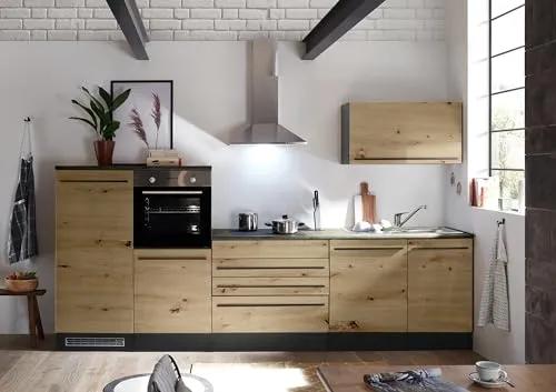 JAZZ 4 Moderne Küchenzeile in Anthrazit und Artisan Eiche Optik - Die JAZZ 4 Küchenzeile kombiniert stilvolles Design mit praktischem Stauraum. Mit flexibler Anordnung und eleganten Arbeitsplatten ist sie die ideale Lösung für Ihre Küche.