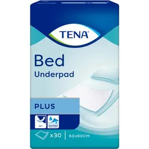 TENA Inkontinenzunterlagen Bed Plus, Einweg, 60x60cm, Aufnahme ca. 1250ml, wasserfest, 30 Stück