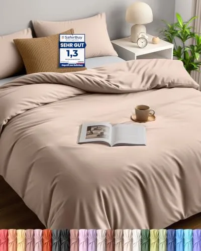 Utopia Bedding Bettwäsche 200x200 Set in beige von Utopia Bedding