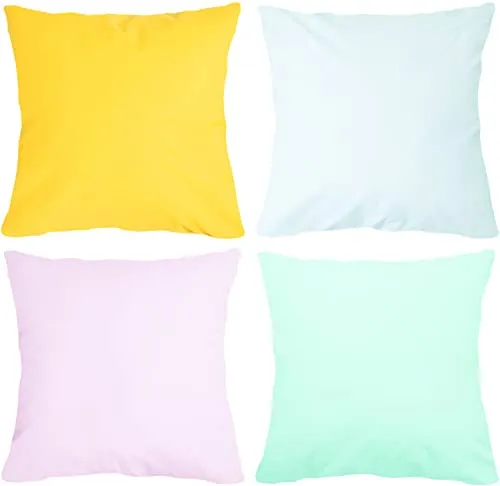 Amilian 4er Set; Dekokissen mit Füllung, Dekoratives Kissen; Zierkissen mit Kissenbezug; Kopfkissen; Sofakissen für Schlafzimmer, Wohnzimmer, Kinder Deko, Kissenhülle 40x40 cm 16x16 inch; Set 21