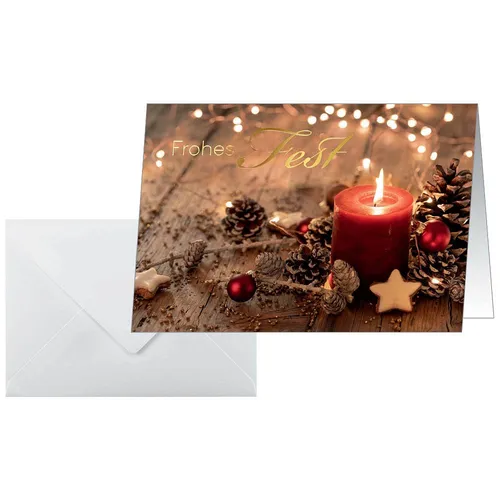 SIGEL Weihnachtskarten Red Christmas Candle DIN A6, 10 St.