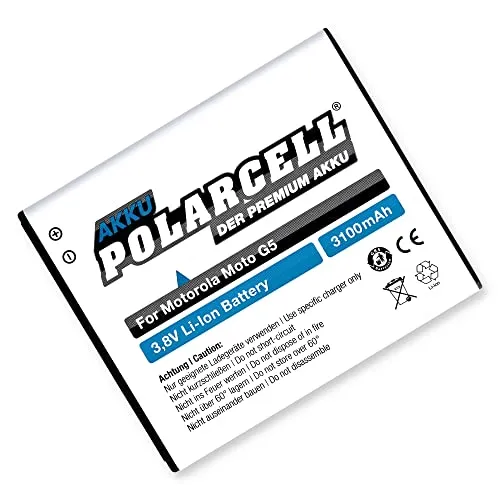PolarCell Akku für Motorola Moto G5 - Moto G4 Play - Moto E3 - Moto E4 | ersetzt Original-Batterie GK40 | 2900mAh starker Ersatz-Akku | selektierte A+ Qualitätszellen | SNN5967A SNN5967B