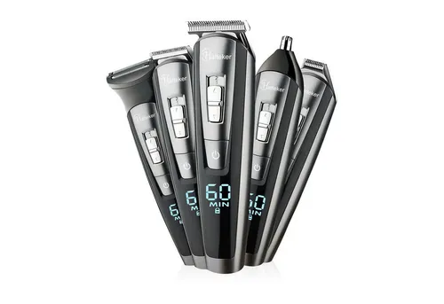 Hatteker Folienrasierer für Männer – Glatzenrasierer mit Pop-Up Trimmer - Elektrischer Folienrasierer mit 4 Klingen für eine hautfreundliche Nass- und Trockenrasur. Ideal für präzises Trimmen von Bart und Koteletten, wasserdicht und kabellos für maximale Flexibilität.