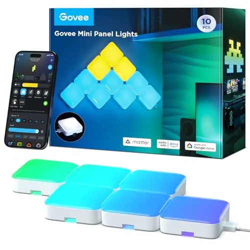 Govee Mini Panel Lights, RGBIC Wandpaneele, Musikmodi, DIY-Modus 10er-Pack