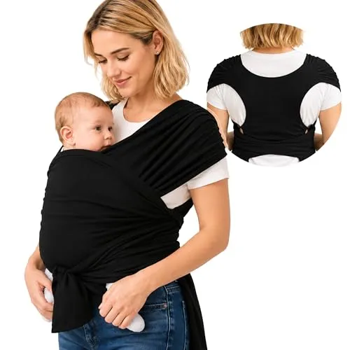 SKY & ZEN Tragetuch Baby Neugeborene – Vorgebundenes Tragetuch ab Geburt, elastisch und bequem