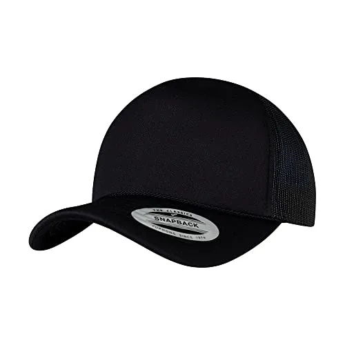 Flexfit Cap Foam Trucker Curved Visor, Black, one Size, 6005FC