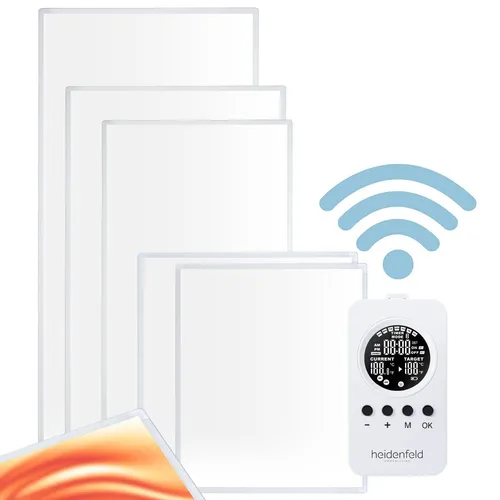 Heidenfeld Infrarotheizung HF-HP106-3 - Effiziente Decken- und Wandheizung - Elektroheizungen mit 300 Watt für Räume bis 8 m². Genießen Sie gesunde Infrarotwärme, die direkt Ihren Körper erwärmt, und sparen Sie durch die Fenster-Auf-Erkennung Heizkosten.