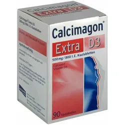 Calcimagon Extra D3 90 ST - Kautabletten mit 500 mg Calcium und 800 I.E. Vitamin D3, ideal zur Vorbeugung von Mangelzuständen und Unterstützung bei Osteoporose