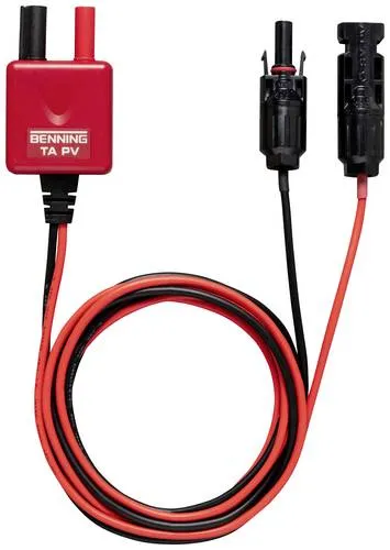Benning Messleitung 10231740, TA PV (MC4), 1,4m - Elektrische Messgeräte für präzise Spannungsmessung bis 2000 V DC, ideal für PV-Generatoren mit MC4-Steckverbindern. Kompatibel mit Benning CM 10-PV und MM 10-PV.