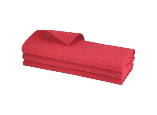 Engelland Geschirrtuch Poliertuch, (Vorteils-Set, 3-tlg., Waffel-Pique), 100 % Baumwolle, integrierte Aufhängeschlaufe, 70 x 50 cm