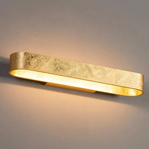KosiLight LED Gold Oval Aluminium Wandleuchte 43 cm - Elegante Wandleuchte in Gold/Messing, 600 lm Helligkeit, aus hochwertigem Aluminium. Ideal für stilvolle Akzente in Ihrem Zuhause. Schnelle Lieferung in 2-3 Tagen!