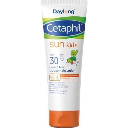 CETAPHIL Sun Daylong Kids SPF 30 Lotion 100 ml - Sonnenschutzlotion für Kinder mit Lichtschutzfaktor 30. Die leichte Formulierung bietet zuverlässigen Schutz und ist ideal für empfindliche Haut. Perfekt für den ganzjährigen Einsatz.