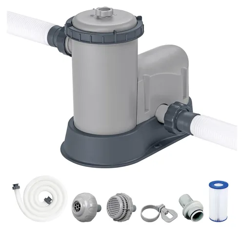 Bestway® Filterpumpe 5.678 l/h, 110 W - Poolpumpen & Sandfilteranlagen, sorgt für kristallklares Wasser mit einer Pumpenleistung von 5.678 l/h und ist ideal für Pools von 1.100 bis 31.700 Litern.
