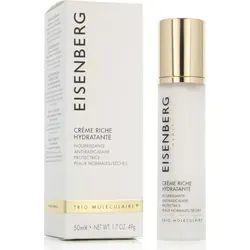 EISENBERG Crème Riche Hydratante 50 ml - Luxuriöse Tagespflege für samtige Haut mit Hyaluronsäure, Nachtkerzen- und Macadamianussöl. Bietet langanhaltende Feuchtigkeit und schützt vor freien Radikalen. Perfekte Make-up Basis.